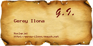 Gerey Ilona névjegykártya